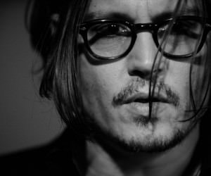 Johnny Depp Black & White Portrait Wallpaper