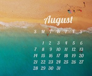 August 2016 Calendar Wallpaper